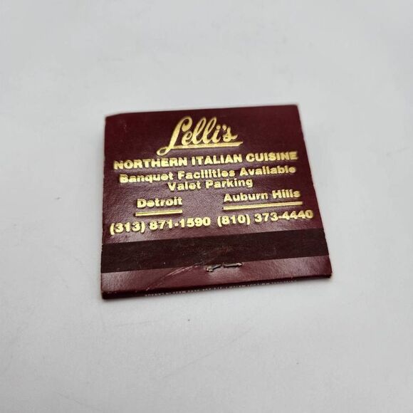 Lelli's Inn Detroit Michigan 2 Vintage Matchbooks 7618 Woodward Detroit Michigan - Picture 2 of 6